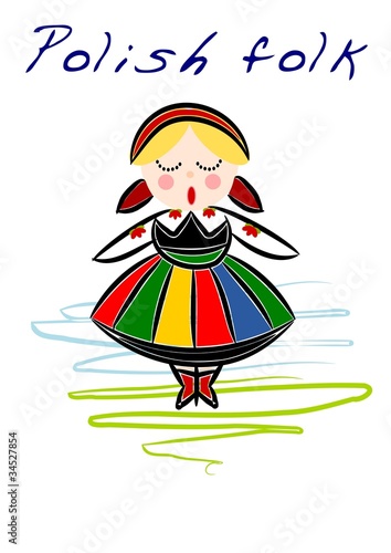 Obraz w ramie Polish regional folk - vector