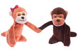 two soft toy monkey