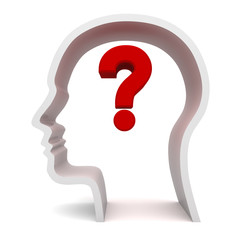Leinwandbilder - Question Mark In Head