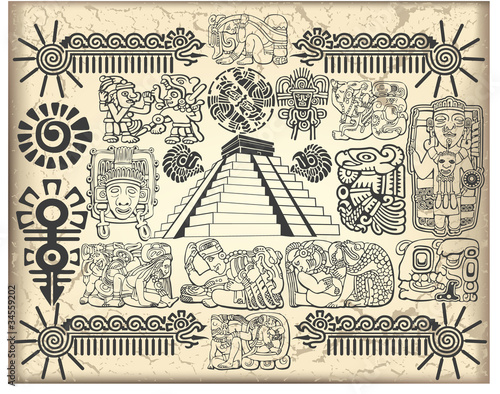 6 442 Aztec Temple Wall Murals Canvas Prints Stickers Wallsheaven