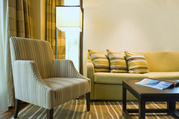 Seating area of a luxury living room