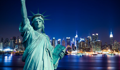 Fototapete - New York Manhattan statue de la Liberté