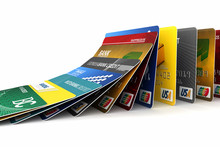 Falling Credit Cards - Debt Concept
