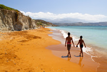 'Megas Lakkos' Or 'Xi' Beach At Kefalonia Island In Greece