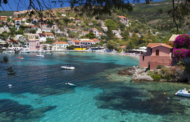 Wall Mural - Traditional fishing village of Assos at Kefalonia in Greece