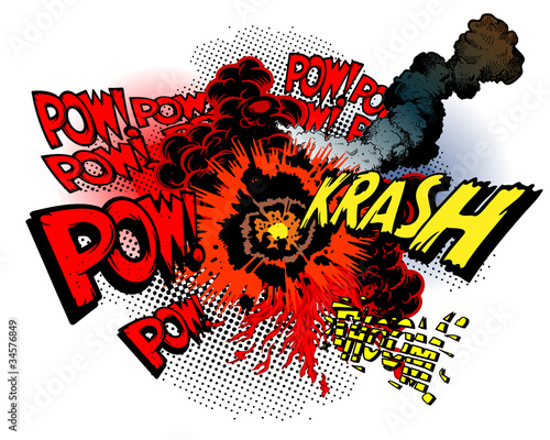 Cartoon war explosions