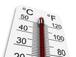Thermometer indicates extremely high temperature