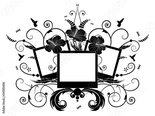 Fotoboard na płycie Ramki z hibiskusem