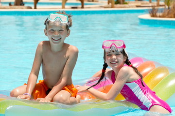 Children playing in pool