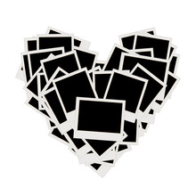 Pile Of Photos, Heart Shape, Insert Your Pictures Into Frames