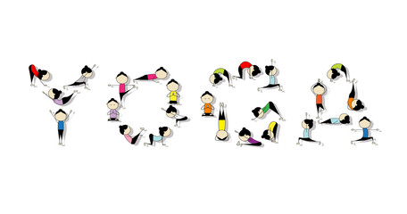 Wall Mural - Yoga practice, concept for your design