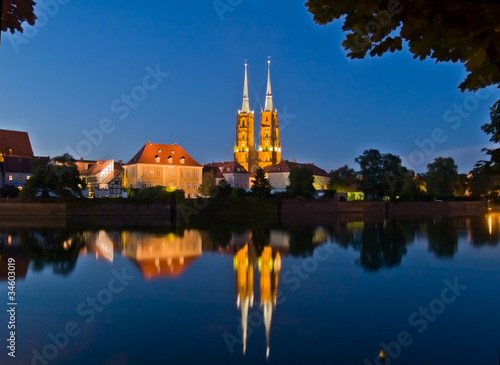 Naklejka samoprzylepna Stare miasto (ostrow tumski), wrocław, polska