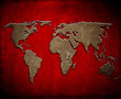 world map on leather background