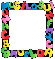 Wall Mural - Frame with cartoon letters