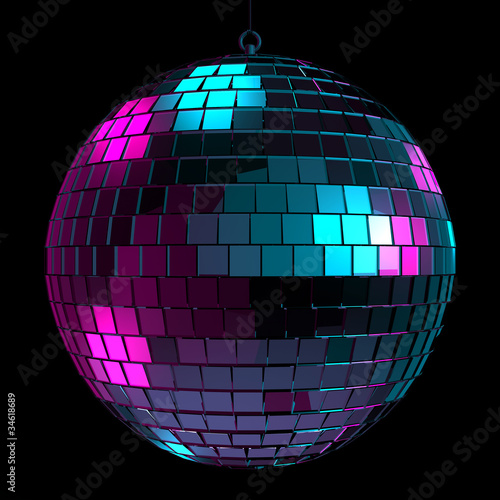 Boule à facettes sur fond noir 1 Illustration Stock Adobe Stock