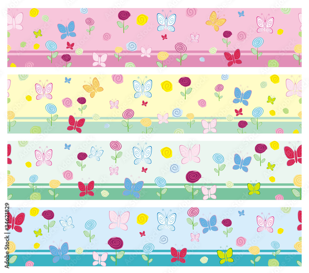 seamless abstract flower landscape