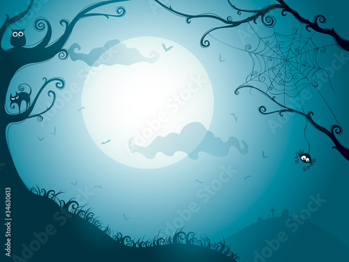 Obraz na płótnie canvas dwuczęściowy "dyptyk" Halloweenowa noc