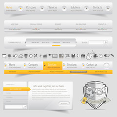 Wall Mural - Web design navigation set with icons set