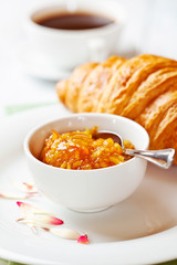 Wall Mural - French croissant with orange jam