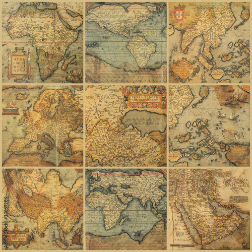 kolaz-z-antycznymi-mapami