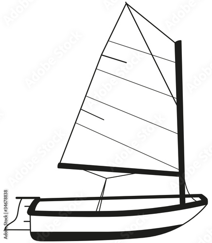 Naklejka ścienna żaglówka żaglówka Sylwetka Statek łódź