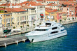 luxury yacht docked at Giudecca canal in Venice
