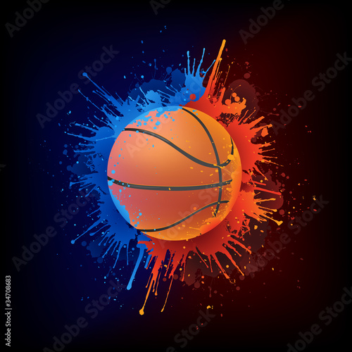 Fotoboard na płycie Sport_basketball_fire_water_paint_vector_001 (4).jpg