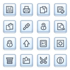 Canvas Print - Document icons on blue buttons, set 1.