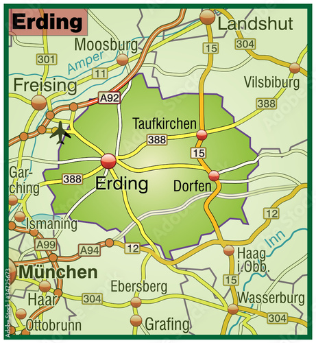 Landkreis Erding Variante 5 – Stock-Vektorgrafik | Adobe Stock