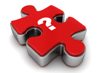 Aufkleber - Question mark on jigsaw puzzle piece