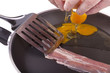 Frühstück zubereiten - bacon and eggs