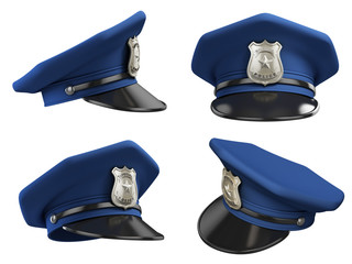 Sticker - policeman hat from various angles 3d illustration