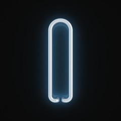 Poster - neon font letter i