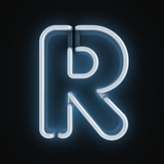 Poster - neon font letter r