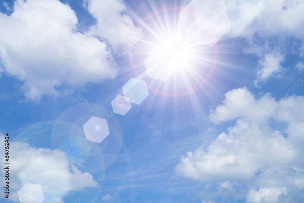 青空と太陽 Stock Photo | Adobe Stock