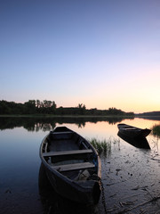 Wall Mural - Fischerboote im Abendlicht