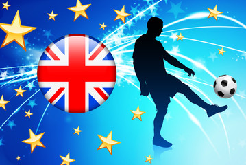 Wall Mural - British Soccer Player on Abstract Light Background