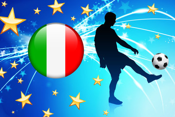 Wall Mural - Italy Soccer Player on Light Background