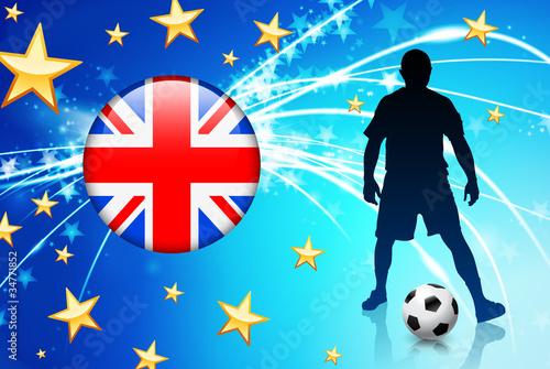 Fotografie, Obraz British Soccer Player on Abstract Light Background
