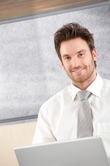 Wall Mural - Portrait of handsome businessman smiling