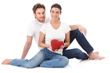 Poster - Loving couple at Valentine's day smiling