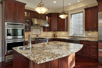 Wall Mural - Kitchen with granite island