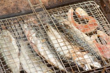 Wall Mural - Trout on grill 6