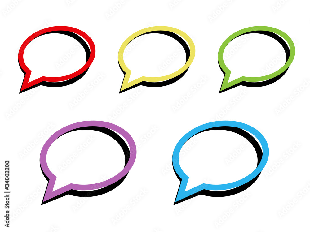 Vector illustration of isolated colorful call out Stock Vector | Adobe ...