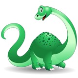 Fototapeta Dinusie - Dinosauro Cucciolo Brontosauro-Baby Dinosaur-Vector