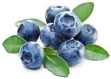Blueberries with leaves