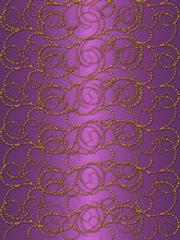 Gold Pattern On The Purple Vintage Background