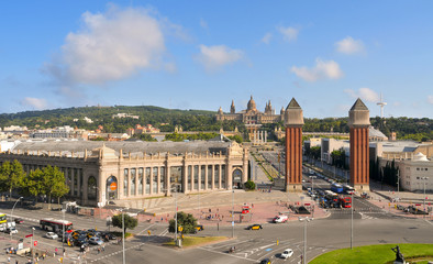 Wall Mural - Palau Nacional in Montjuic hill in Barcelona, Spain