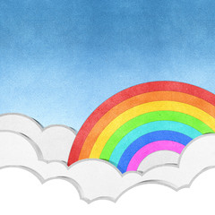 Wall Mural - rainbow recycled paper craft background