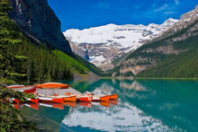 Docked Canoes, Lake Louise, Banff National Park